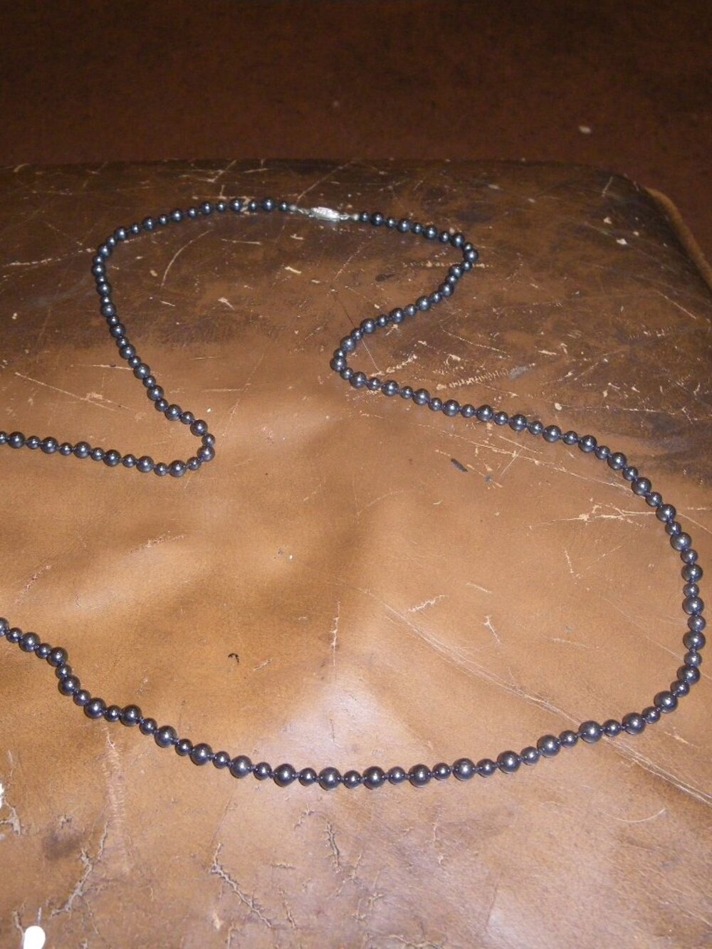 Vintage Women’s Sterling Silver & Black Pearl Long Necklace